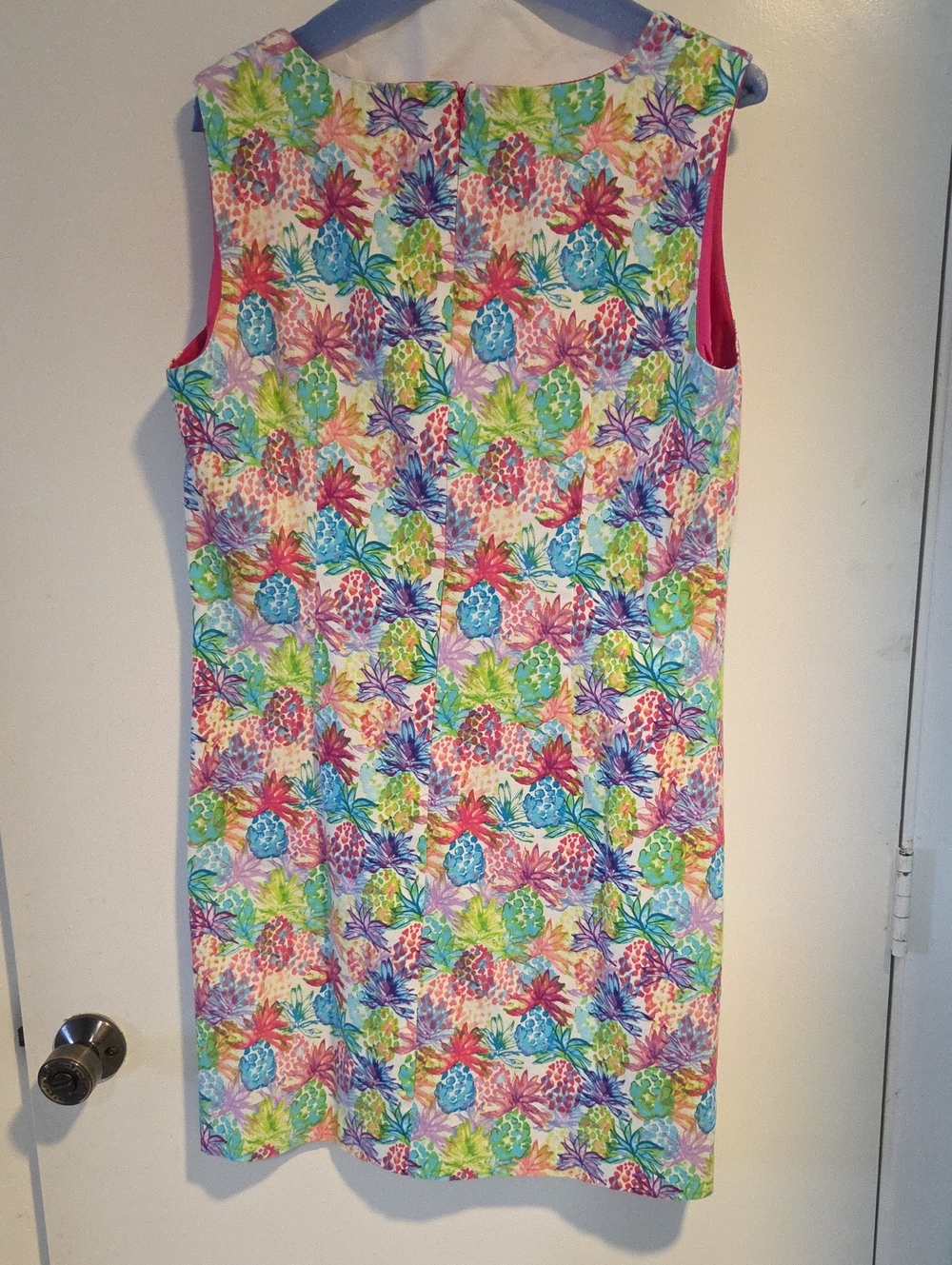 Floral And Pineapple Tropical Print Sleeveless Dress - Picture 4 of 7
